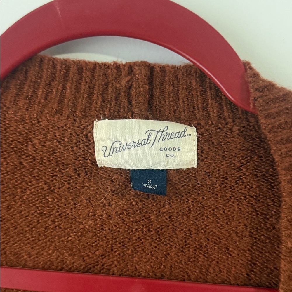 Universal Thread Rust Brown Button-Front Knit Car… - image 2